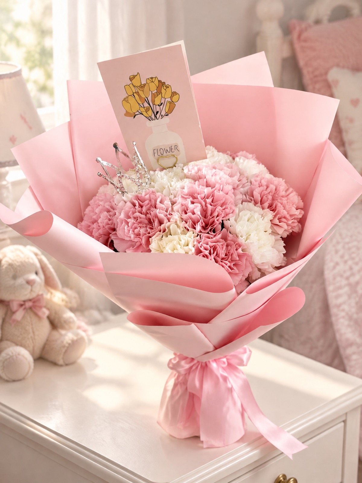 Blushing carnations