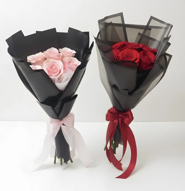 Red & blush bouquet duo